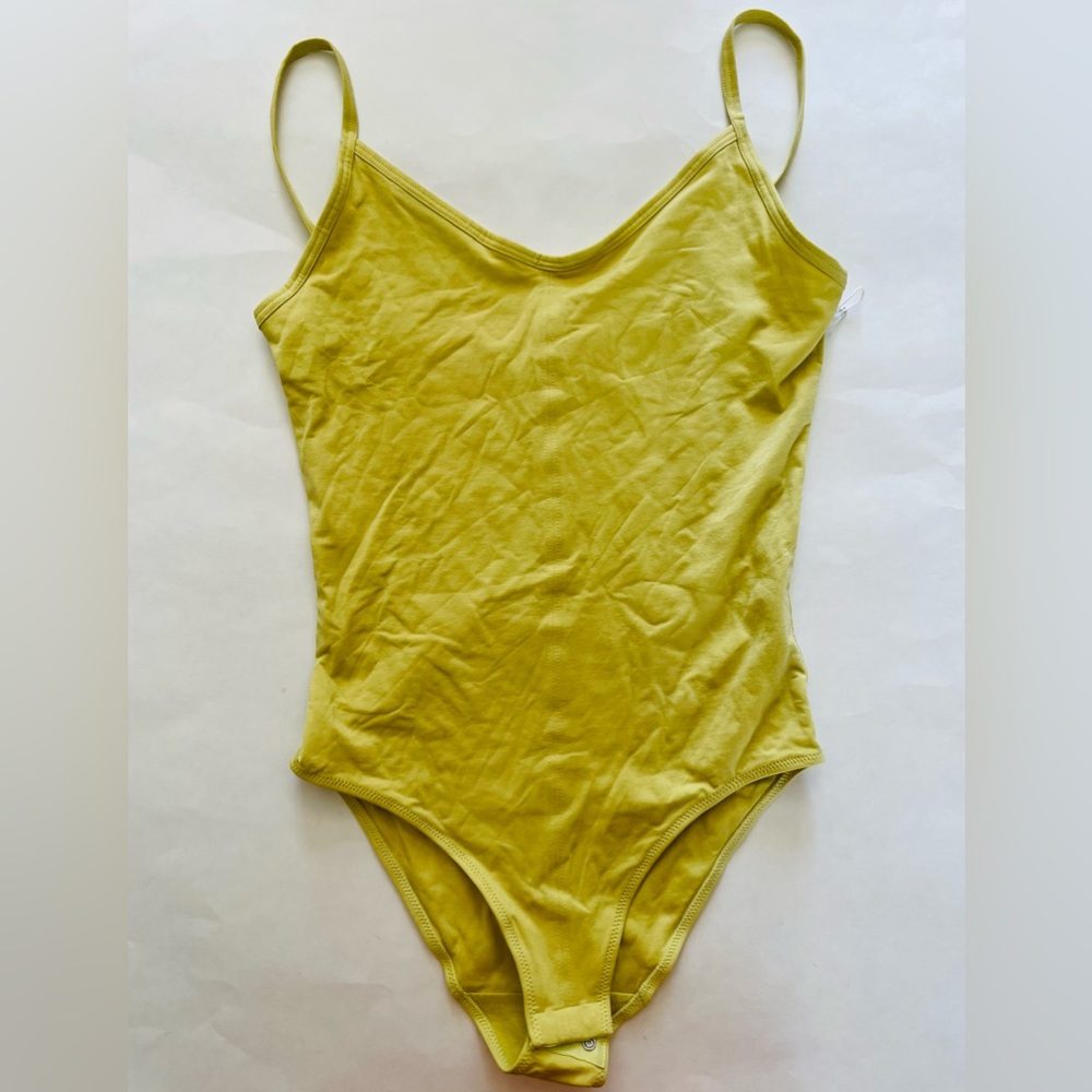 Everlane The Cami Bodysuit in Yellow green